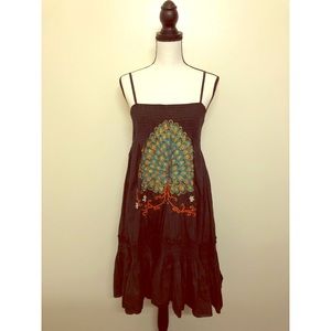 Traffics People embroider peacock accent dress